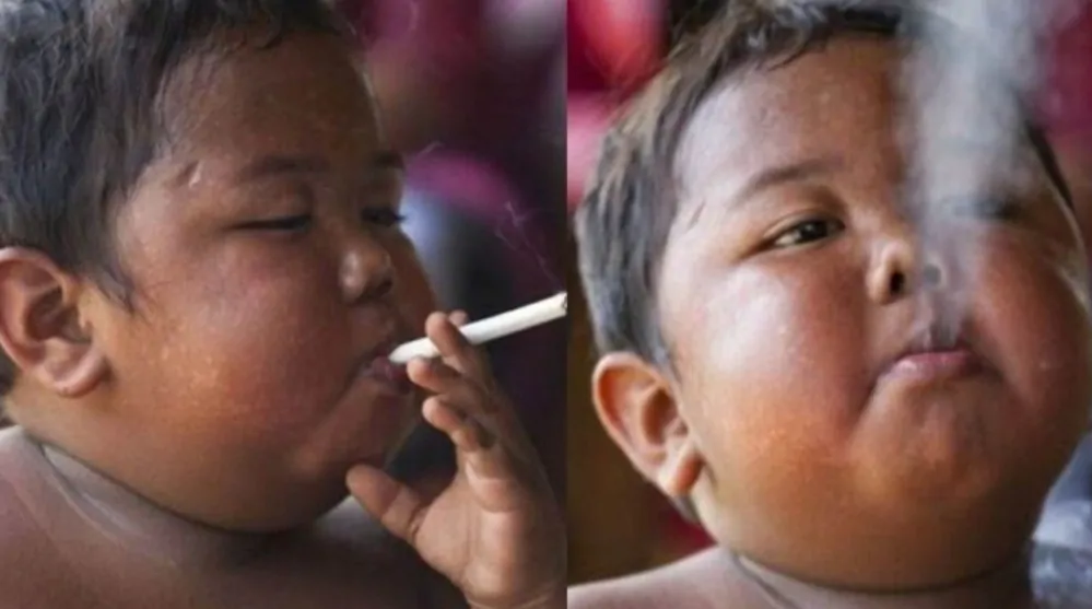 Lembra do bebê que fumava mais de 40 cigarros por dia? Respire fundo e veja como ele está hoje em dia!