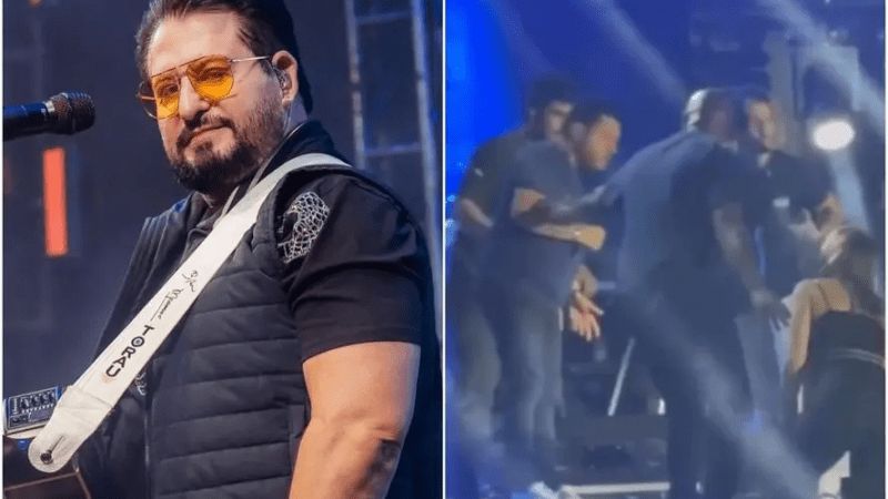 Marrone sofre queda em show e preocupa fãs em Goiânia